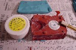 Preparing to make side two of the Silicone RTV mold box for Pewter Casting